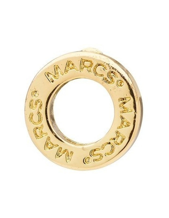 Signature Logo Circle Stud Earrings in Gold