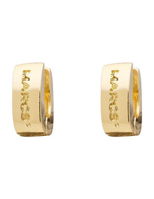 Signature Logo Huggie Hoop Earrings in Gold