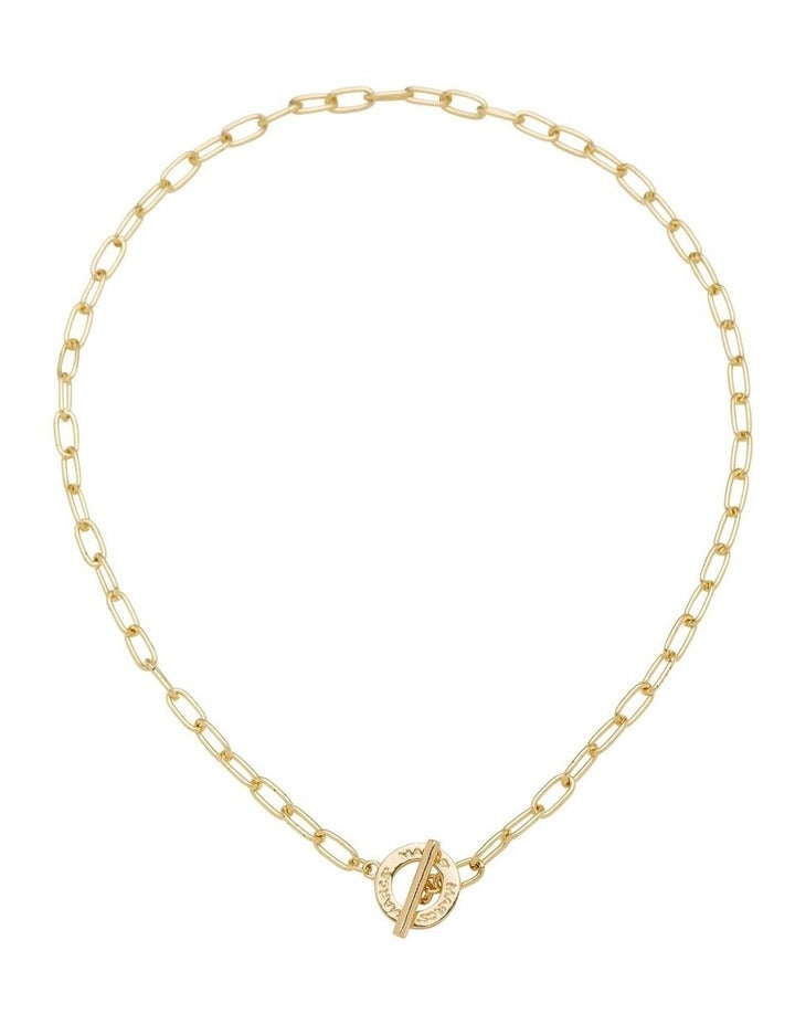 Signature Logo Toggle Necklace in Gold