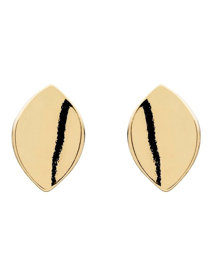 Satin Marquise Clip Earring in Gold