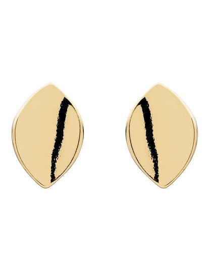 Satin Marquise Clip Earring in Gold