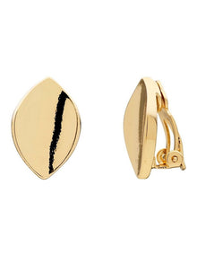 Satin Marquise Clip Earring in Gold
