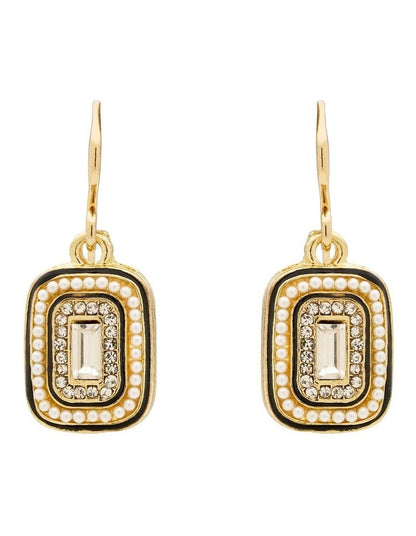 Deco Drop Earrings in Pearl