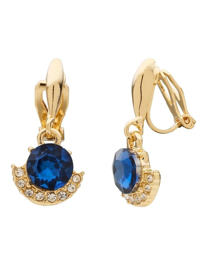 Nouveau Clip On Earrings in Navy