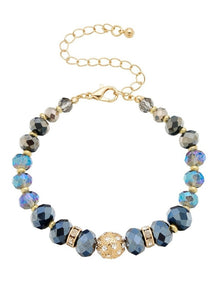 Glass Crystal Bracelet in Navy