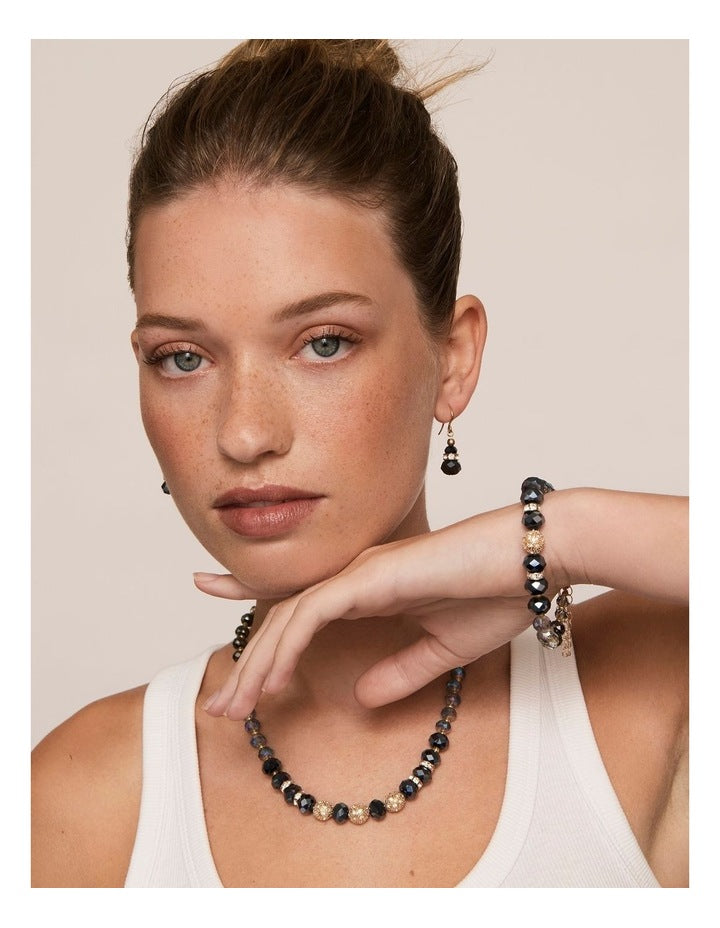Glass Crystal Bracelet in Navy