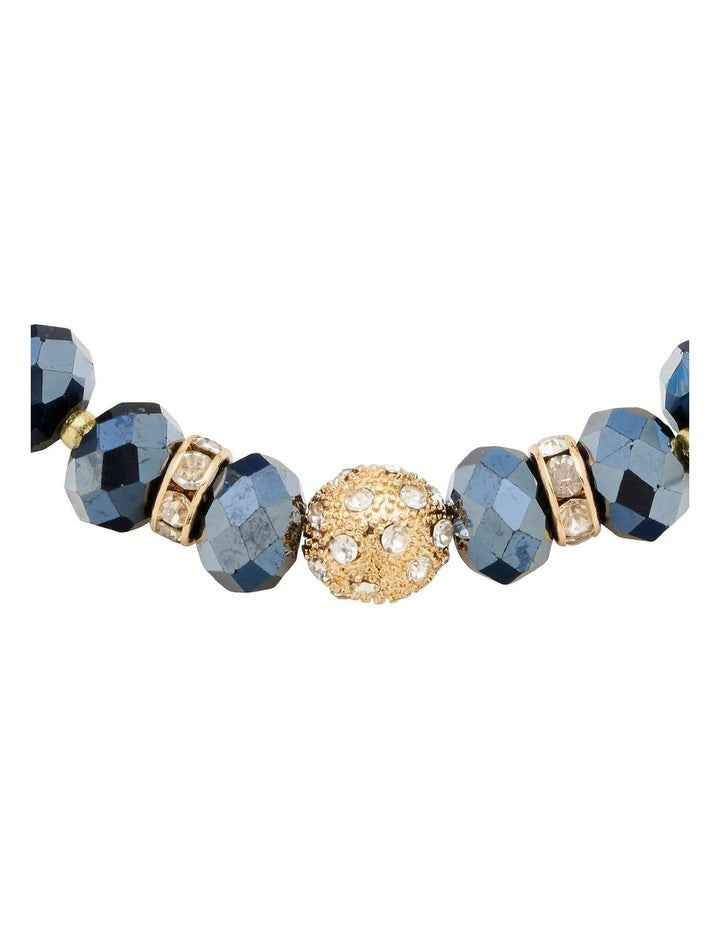 Glass Crystal Bracelet in Navy