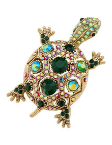 Tortoise Brooch in Green