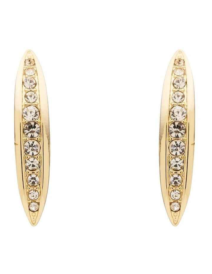Elongated Crystal Earrings in Gold
