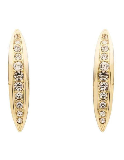 Elongated Crystal Earrings in Gold