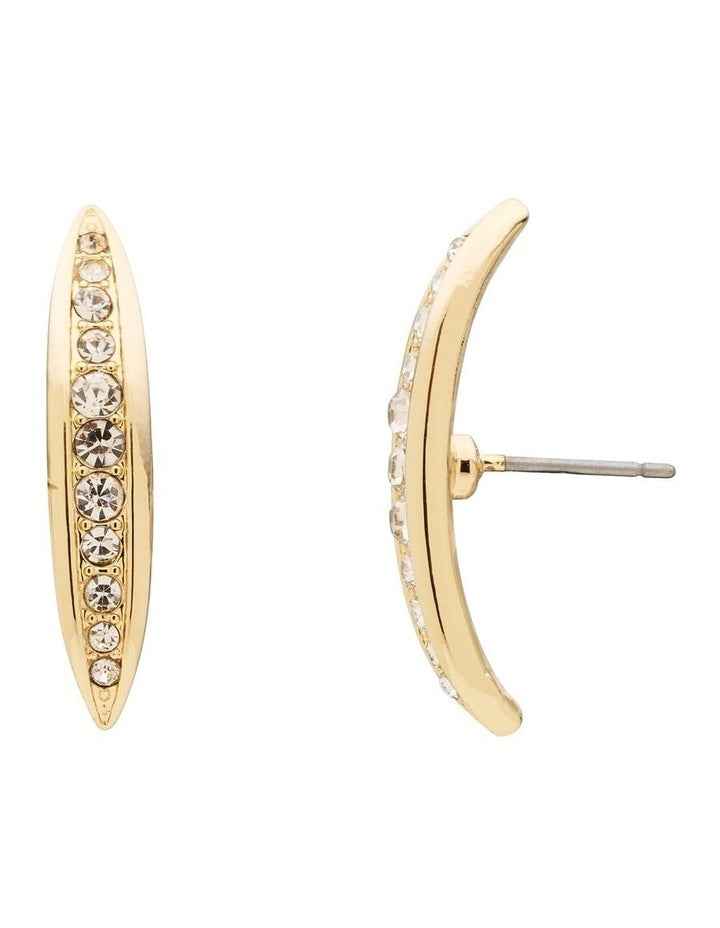 Elongated Crystal Earrings in Gold