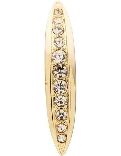 Elongated Crystal Earrings in Gold