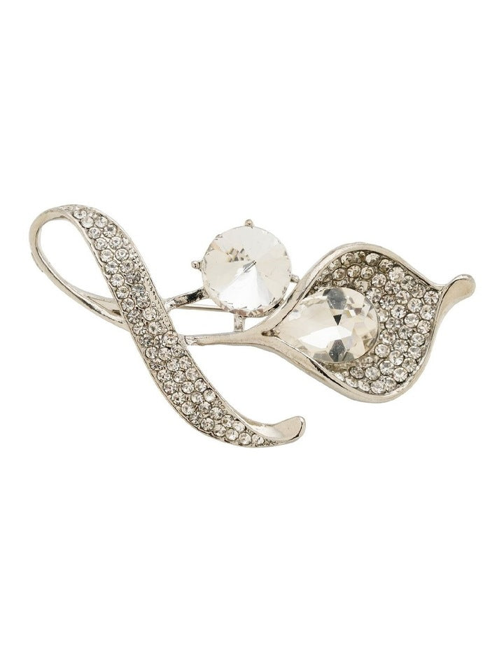 Tulip Crystal Brooch in Crystal