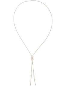 Crystal Lariat Necklace in Silver