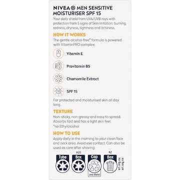 Nivea Men Sensitive Protective Moisturiser SPF 15 75mL