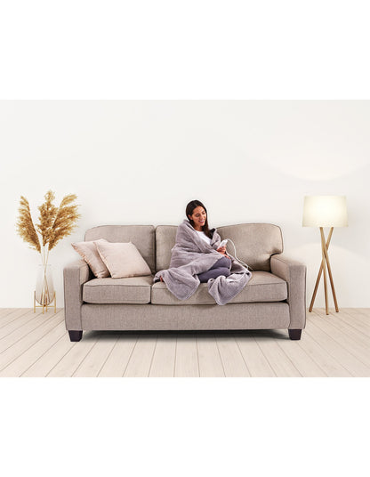 Feel Perfect Sherpa Fleece Heated Throw Blanket