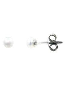 Classic Pearl Small Studs in White