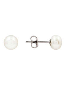 Classic Pearl Medium Studs in White