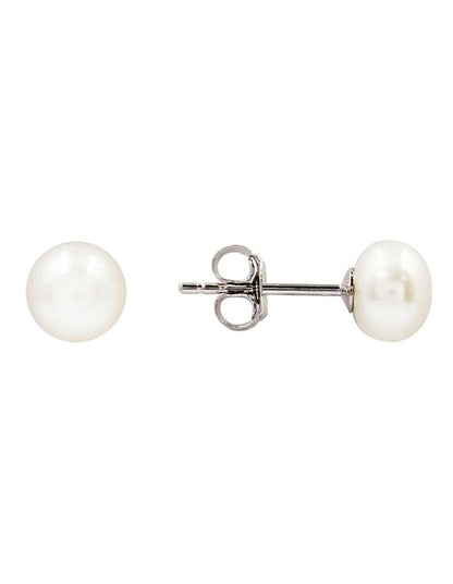 Classic Pearl Medium Studs in White