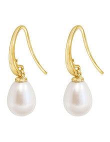 Classic Hook Earrings in Pearl Gold
