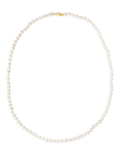 Versatile Dainty Pearl Necklace in White