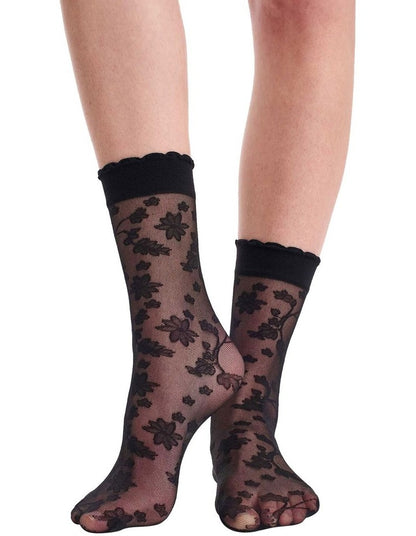 Floral Anklet in Black