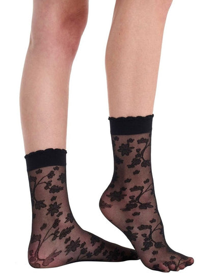 Floral Anklet in Black