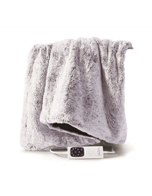 Feel Perfect Faux Fur Heated Throw Grey