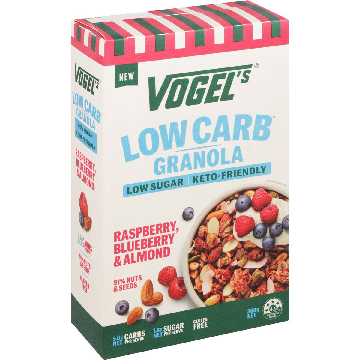 Vogel's Low Carb Granola Raspberry, Blueberry & Almond 360g
