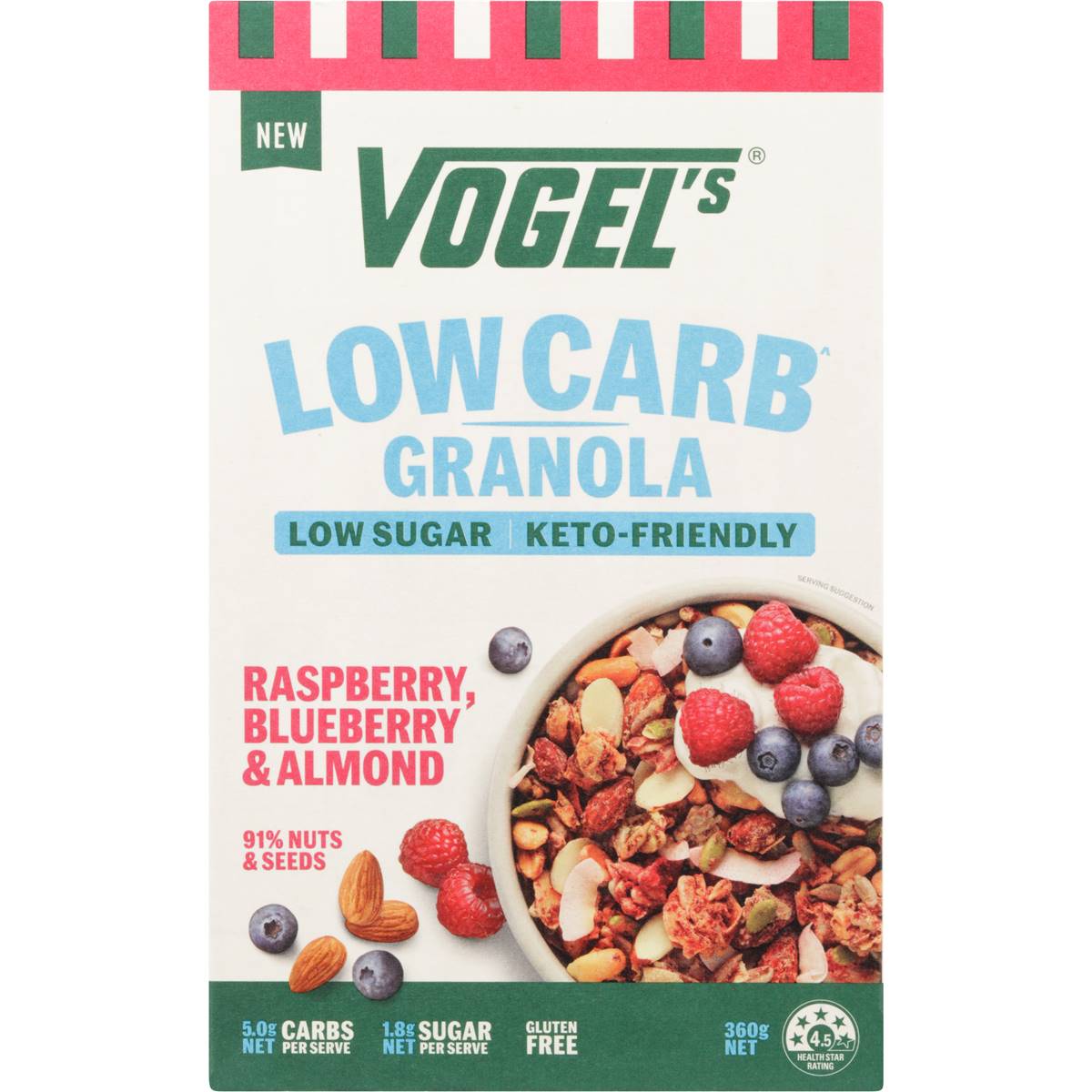 Vogel's Low Carb Granola Raspberry, Blueberry & Almond 360g