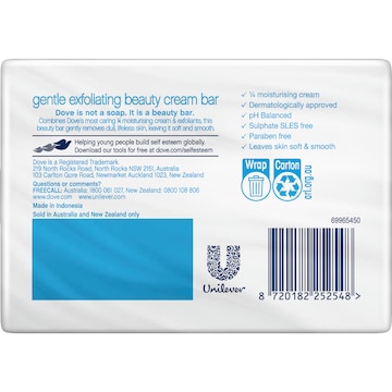 Dove Beauty Bar Gentle Exfoliating 90g x 4 pack