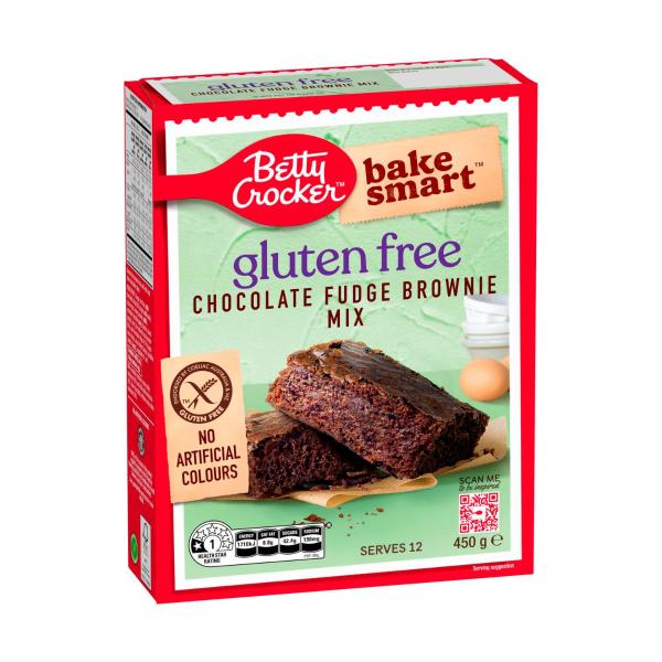 BETTY CROCKER BAKE SMART GLUTEN FREE CHOCOLATE FUDGE BROWNIE MIX 450G