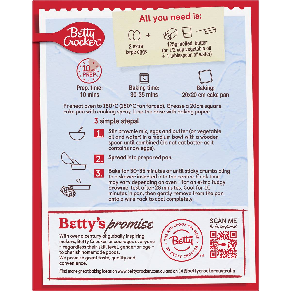Betty Crocker Triple Chocolate Brownie Mix 500g