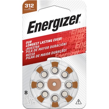 Energizer Hearing Aid Batteries 312 8 pack