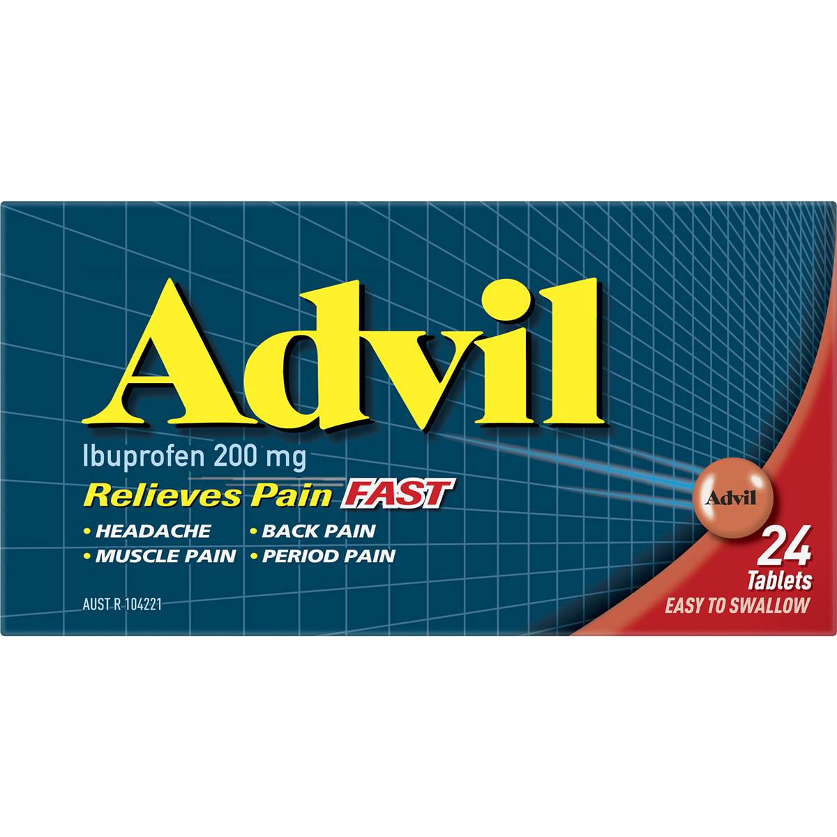 Advil Tablets 200mg Ibuprofen Pain & Fever Relief 24 Pack