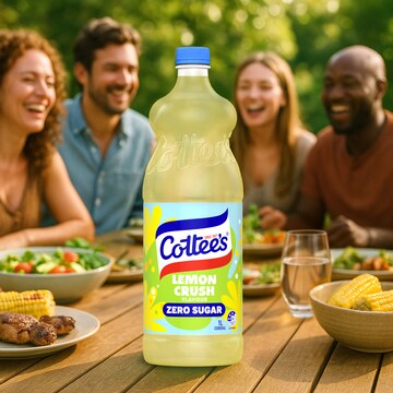 Cottee's Zero Sugar Lemon Cordial Lemon Crush Sugar Free 1L