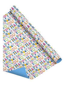 Happy Birthday Type Roll Wrap in Multi