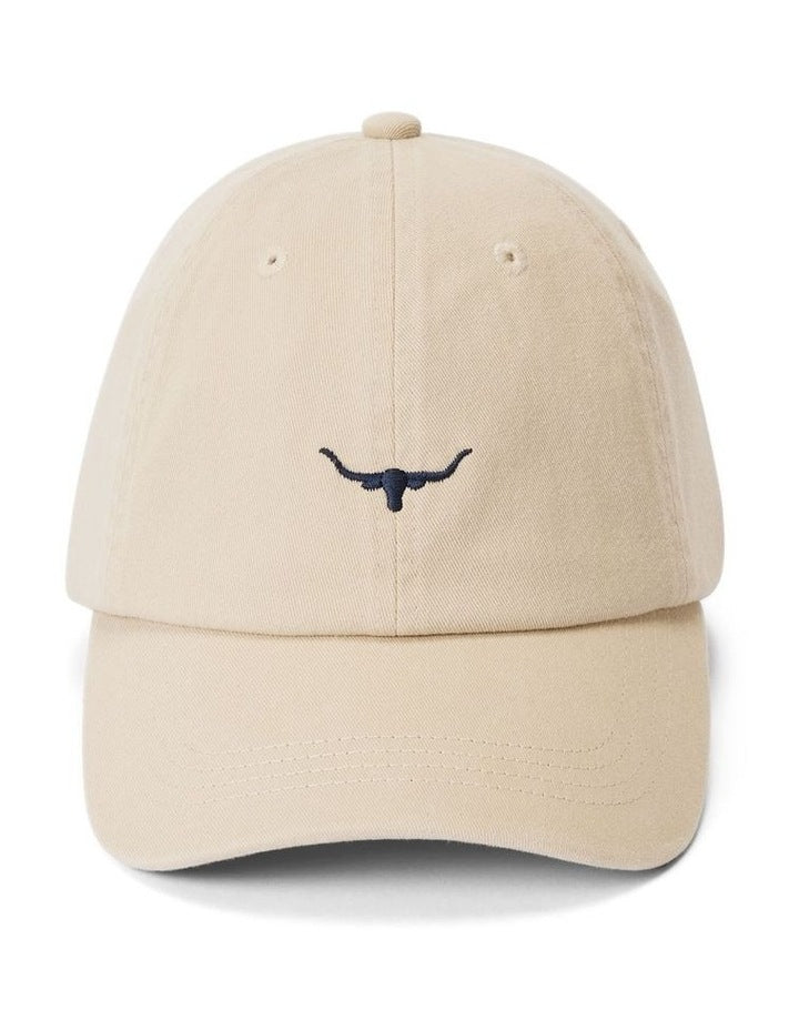 Mini Longhorn Twill Cap in Ecru