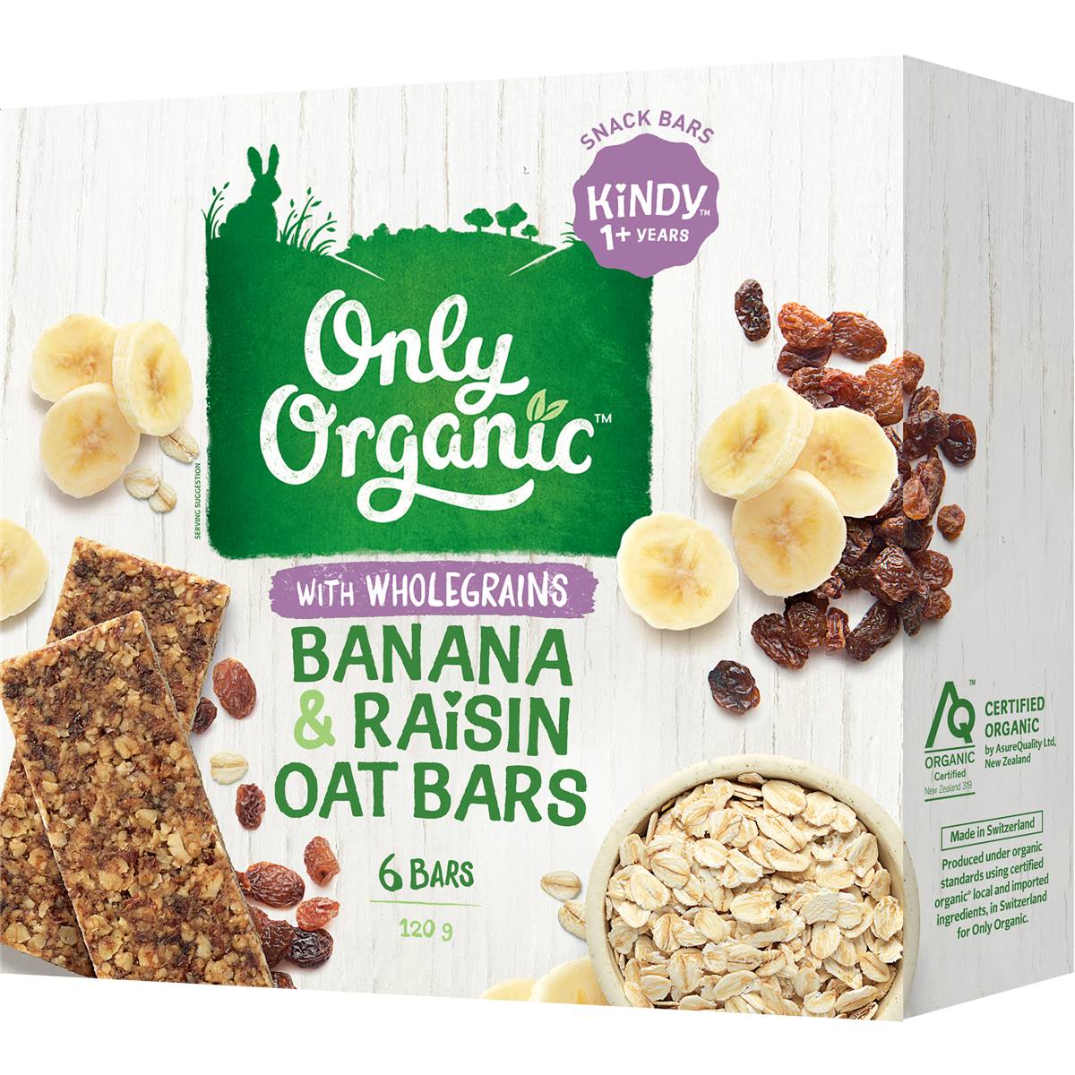 Only Organic Oat Bars Banana & Raisin 6 Pack