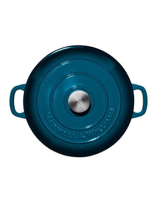 Cast Iron Round Casserole 28cm/6.2L in Midnight Blue