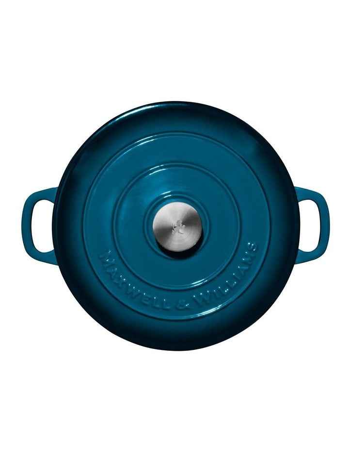 Cast Iron Round Casserole 28cm/6.2L in Midnight Blue