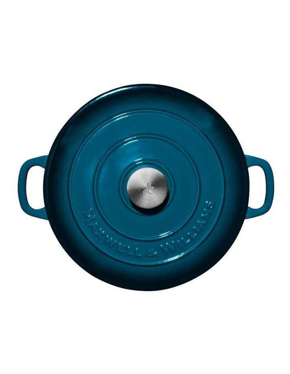 Cast Iron Round Casserole 28cm/6.2L in Midnight Blue