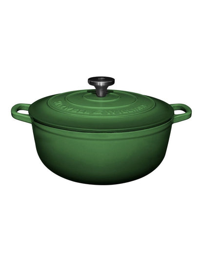 Cast Iron Round Casserole 28cm/6.2L in English Racing Green