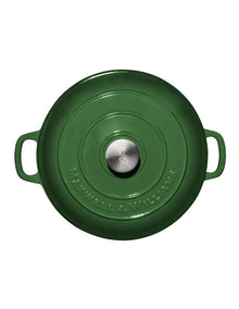 Cast Iron Round Casserole 28cm/6.2L in English Racing Green