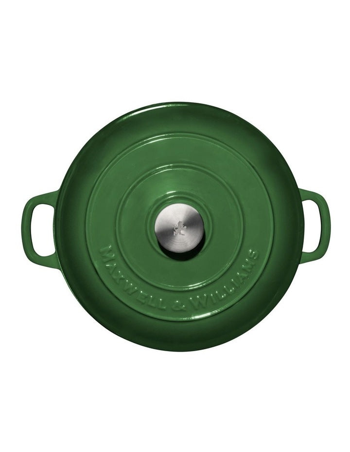 Cast Iron Round Casserole 28cm/6.2L in English Racing Green