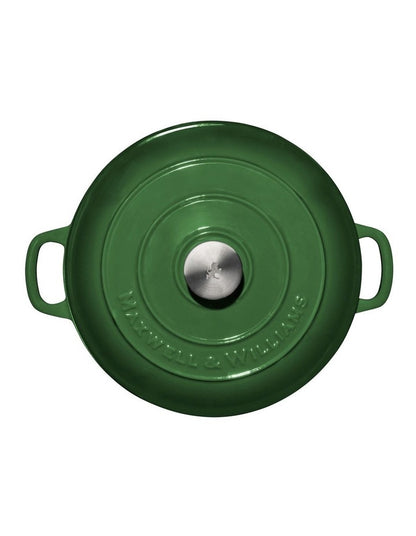 Cast Iron Round Casserole 28cm/6.2L in English Racing Green