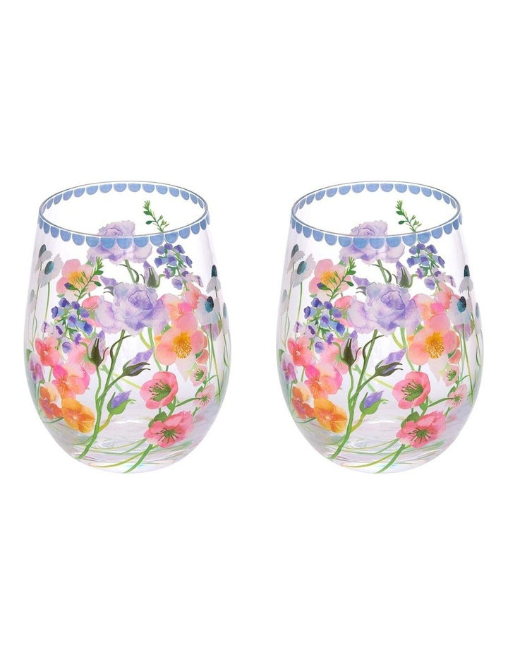 Affection Stemless Glass 550ml Set of 2 Gift Boxed in Multi