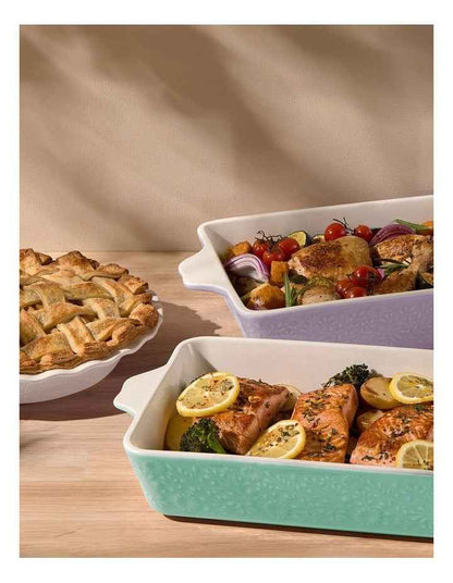 Blooms Fluted Pie Dish 21.5x4cm Gift Boxed in White