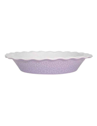 Blooms Fluted Pie Dish 21.5x4cm Gift Boxed in Lilac