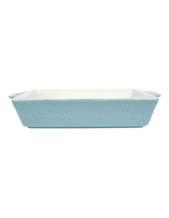 Blooms Rectangular Baker 32x22.5x6.5cm Gift Boxed in Blue